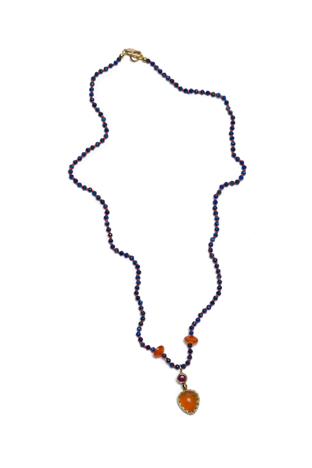 Lapis Lazuli Necklace Pendant Opal Ruby