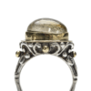 Labradorite and Rudilated Quartz Doublet Ring