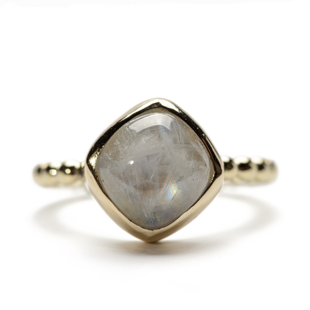 Gold Ring with Moonstone