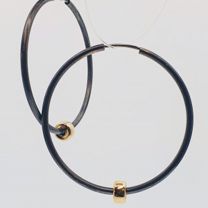 Oxidised Silver and Gold Earrings