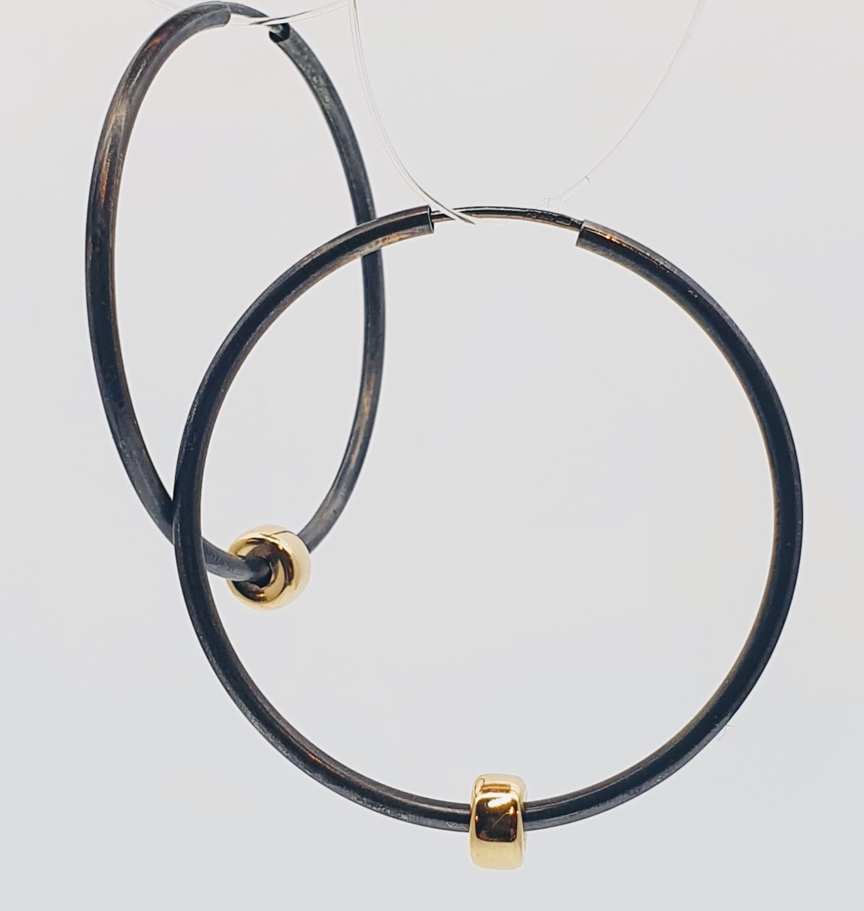 Oxidised Silver and Gold Earrings